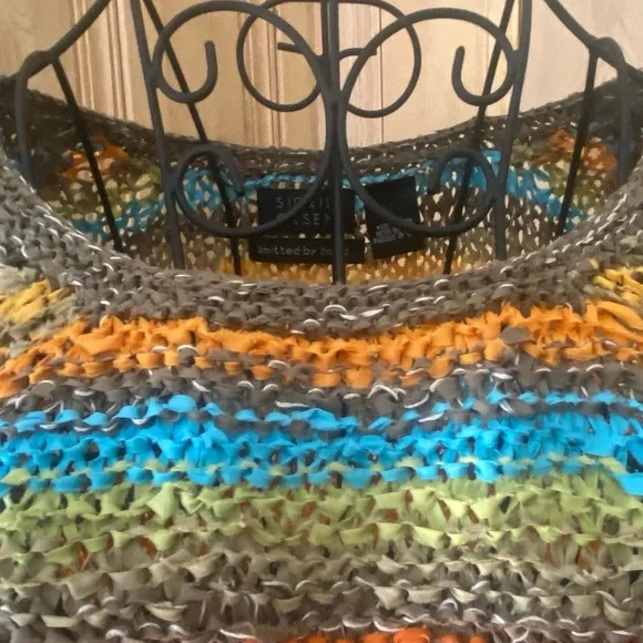 SIGRID OLSEN SILK BLEND HAND KNITTED PULLOVER TOP SIZE LARGE - Picture 4 of 7